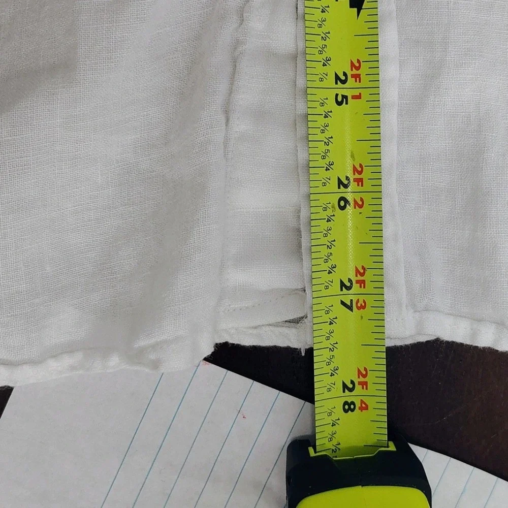 Porter & Ash Mens White 100% Linen Short Sleeve Button Up Resort Wear - Picture 9 of 12